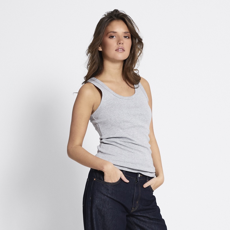 Basic ribbed tank top "Johanna"